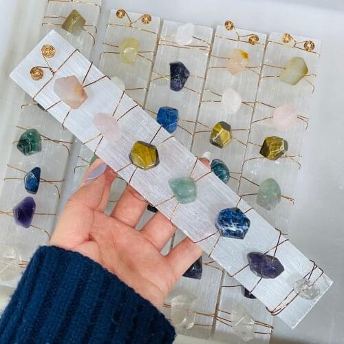 Large Size !!!!!Natural Seven Chakras Crystal Energy Stone Reiki Healing Crystal Decoration &Gypsum Base