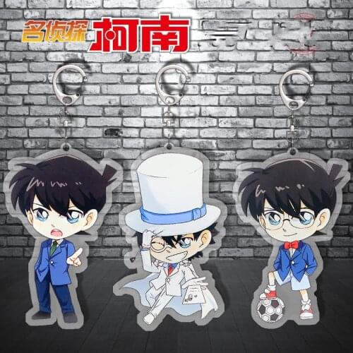 Anime Detecfve Conan Keychain Double Sided Acrylic Cartoon Characters Unisex Couples Trinket Backpack Jewelry Pendant Keyring