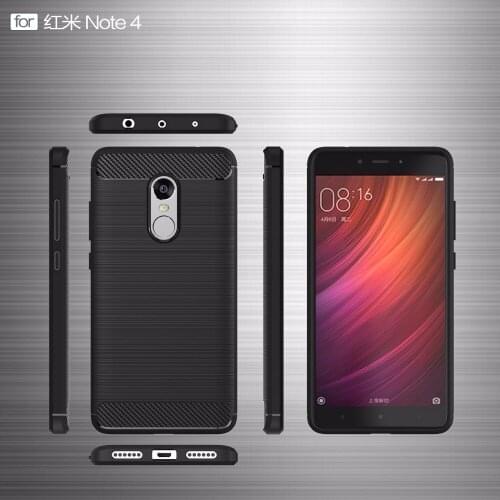 Smartphone cases for xiaomi redmi note4,100pcs/lot,carbon fiber rugged armor TPU protective cover for redmi note4 case,5.5 inch
