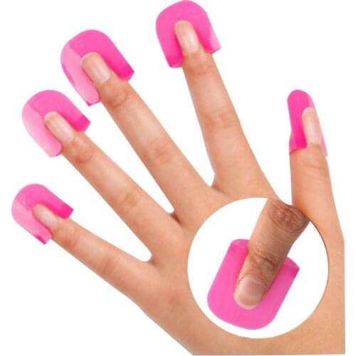 1 Set/26Pcs Pro DIY Nail Art Rose Color Manicure Finger Nail Art Case Design Tips Cover Nail Polish Shield Protector Tool