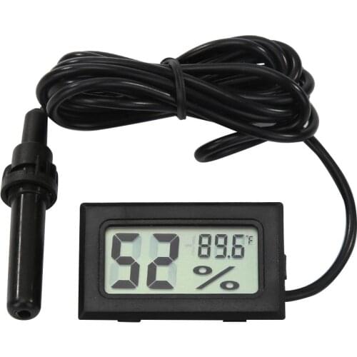 Digital LCD Thermometer Hygrometer with Probe Temperature Humidity Gauge Aquarium Temperature Humidity Meter Sensor Detector