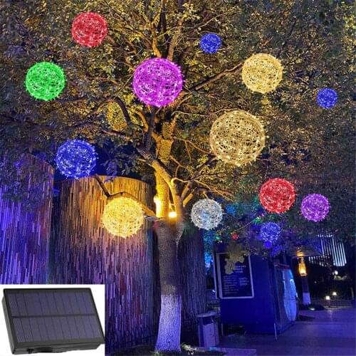 Dia30CM Big Globe Rattan Ball Fairy Light Christmas String Light Globe Ball Fairy String Garland Light For Xmas Tree Holiday