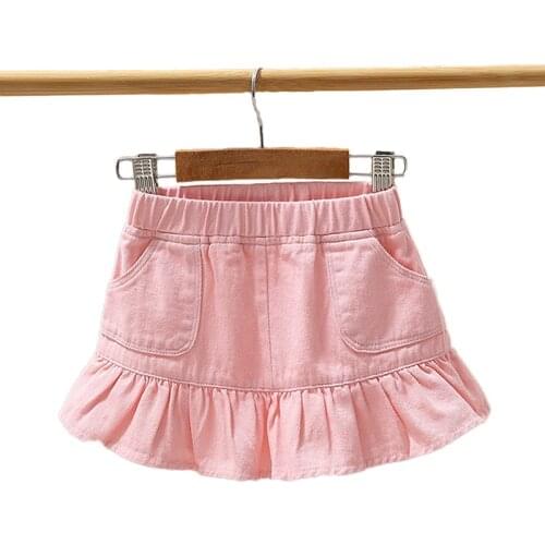 Denim Mini Skirts For Girls Summer 2021 New Childrens Clothing Cotton100% Fashion Baby Girl Trumpet Skirt Faldas Aesthetic4-10T