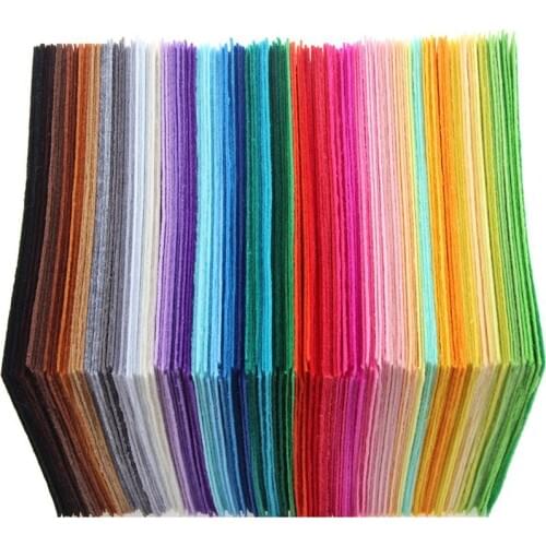 QUANFANG 40pcs/lot Felt Non Woven Fabric 1mm Thickness Polyester Home Decoration Pattern Bundle For Sewing Dolls Crafts 10x10 cm