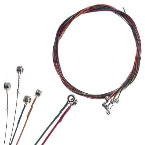 Hot Universal 6pcs/Set Rainbow Colorful Guitar Strings Replacement Part for Acoustic Folk Guitar / Classic Guitar