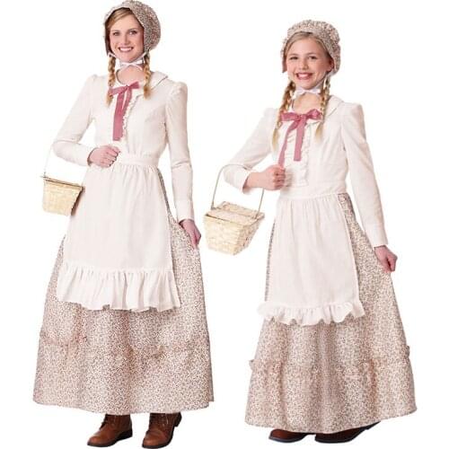 Halloween Childrens Day Stage Performance Adult Children Ranch Farmer Peasant Woman Servant Costume
