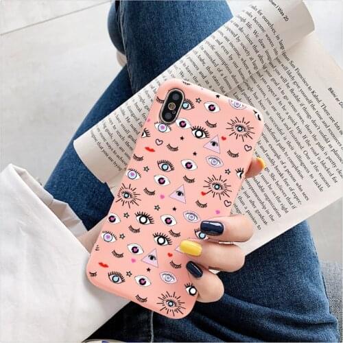 Funny eyes cartoon cute Phone Case for iPhone 12 12mini 11 Pro Max case for iPhone XR X XS Max 8 7 Plus Cover Fashion Soft Cases