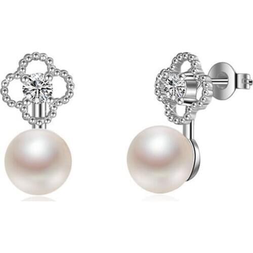 Fashion Elegant Simulated Pearl Stud Earrings Jewelry Accessories Full Clear Crystal Rhinestone Women Earrings Bijoux