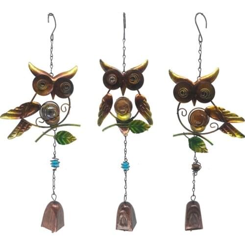 1pcs Fashion Wind Chimes Outdoor Garden Porch Balcony Home Decoration Wind Bells Ornament Simple Owl Windchimes Room Decor