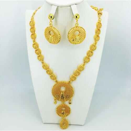 Nigerian Wedding African Beads Jewelry Set Women Brand Dubai Gold jewelry Wholesale customer design Bridal Gift