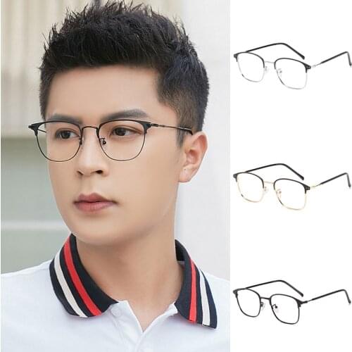 Anti-blue Light Glasses with Discoloration Flat Lens Square Metal Frame Classic Photochromic Glasses for Computer PR Sal