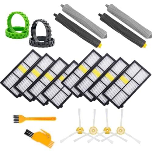 Main Roll Brush Replace Tires for IRobot Roomba Parts Kit Series 800 860 900 960 966 980 - Brushes and Filters