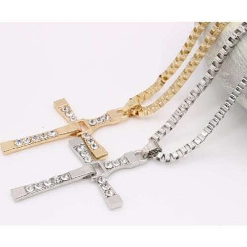 Fast and the Furious Necklace Cross Diamonds Small accessories High quality Metal Jewelry Women/man Gift