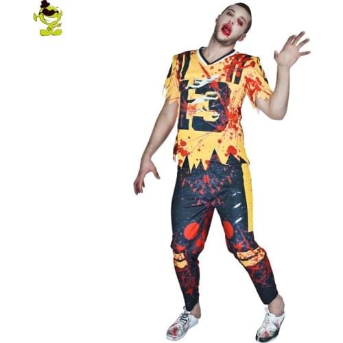 Purim Party Mens Horror Bloody Zombie Halloween Costumes 3D Printed T-Shirt Cosplay Zombie Outfits Fancy Dress for Adult Male