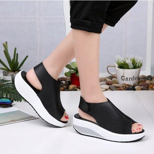 Summer Women Shoes Platform Sandals Breathable Casual Open Toe Sandals for Women PU Wedges Shoes Gladiator Sandals Women Zapatos