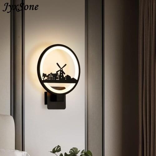 Nordic Modern LED Interior Wall Light Living Room Decoration Bedroom Night Lamp Simpl Dimmer Bedside Lamp Round Acrylic Lights