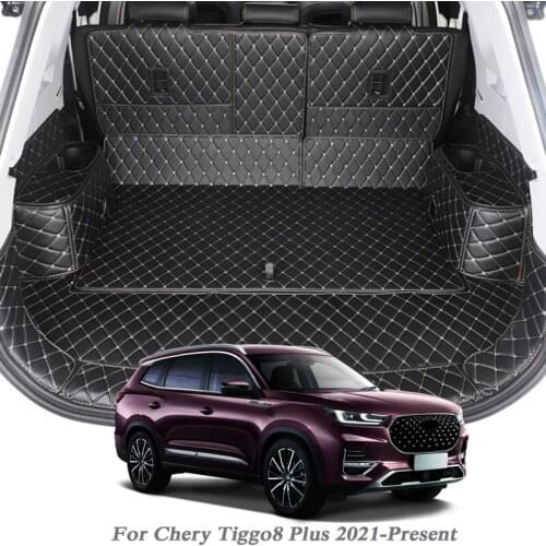 Car Styling PU Leather Rear Trunk Mat For Chery Tiggo 8 Plus 5/7Seats 2021 Car Boot Mat Carpet Tray Protector Auto Accessoy