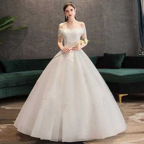 Wedding Dresses Women New Bride Luxury Ball Gowns Lace Up Wedding Dress Princess Floral Dress