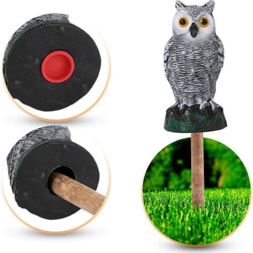 Outdoor Simulated Owl, Weatherproof Dummy Owl with Long Ears Garden Bird Scarecrow