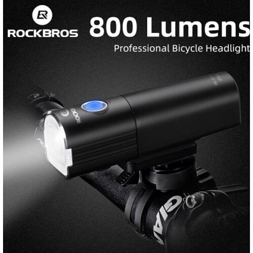 ROCKBROS Bike Light Rainproof Bicycle Front Lamp USB Charging Headlight 800 Lumen Multiple Modes Flashlight Cycling Accessories