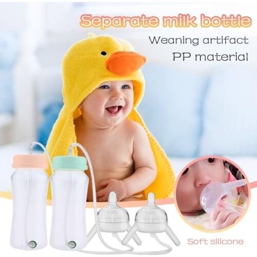 High Quality Safe And Non-toxic Separate Child-mother Baby Bottle With Long Straw Imitation Milk Weaning Bottle Biberon