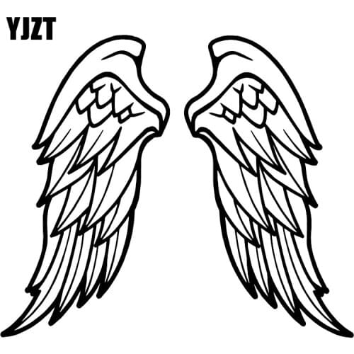 YJZT 18.5X15.8CM Wings Cartoon Vinyl Decals Window Trunk Decoration Car Sticker C25-1163