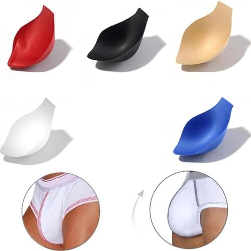 1pc Men Bulge Enhancing Underwear Front Cushion Pad Push Up Cup Penis Protection prevent shock convex safety when wear sex toys