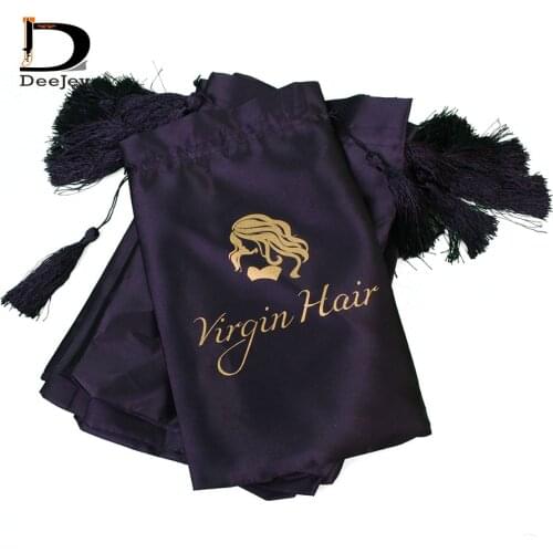 Stock hair packaging satin silk bags 18x30cm white hot pink black bags for packing hair or other gifts crafts 10pcs lot