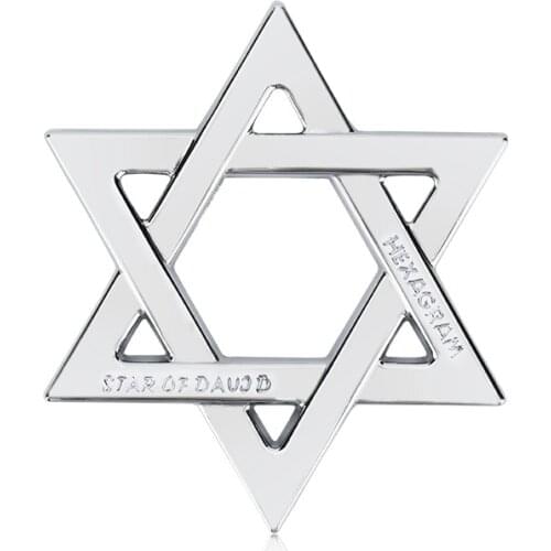 1X Car Six Pointed Stars emblem Car stickers white black Hexagram badge car Body Fuel Tank Cap Decals Decoration car Styling