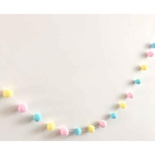 2M Felt Wool Balls Wall Hanging Props Ornament DIY Handmade Trinket Dream Catcher Wind Chimes For Kids Room Ice Cream Garland