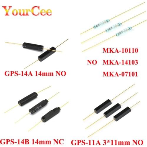 5Pcs 2*14mm 3*11mm MKA-14103 Normally Open Close NO NC Reed Relays Switch GPS-11A GPS-14A GPS-14B Magnetic Switch Anti Vibration