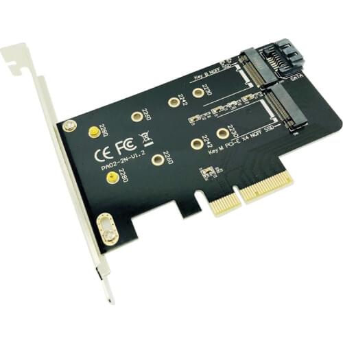 PCIE to M2 Adapter M2 SSD NVME M Key SATA-based B Key to PCI-e 3.0 x 4 Controller Converter Card Support 2280 2260 2242 2230 M.2