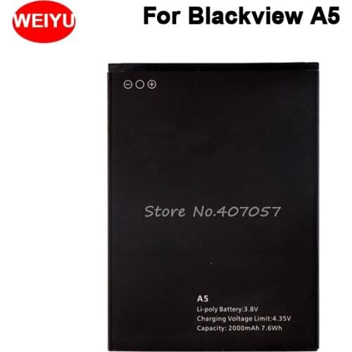 For Blackview A5 Battery 2000mAh Batterie Bateria Accumulator