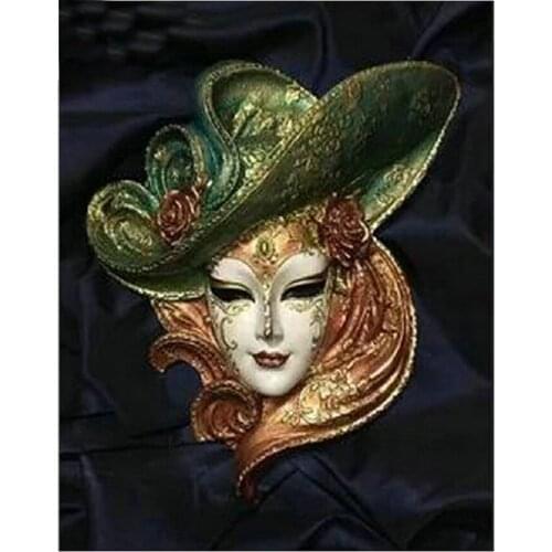 Full Square Round 5D DIY Mask Woman diamond painting by numbers Diamond Embroidery Cross Stitch Mosaic Sticker Gift YG1433
