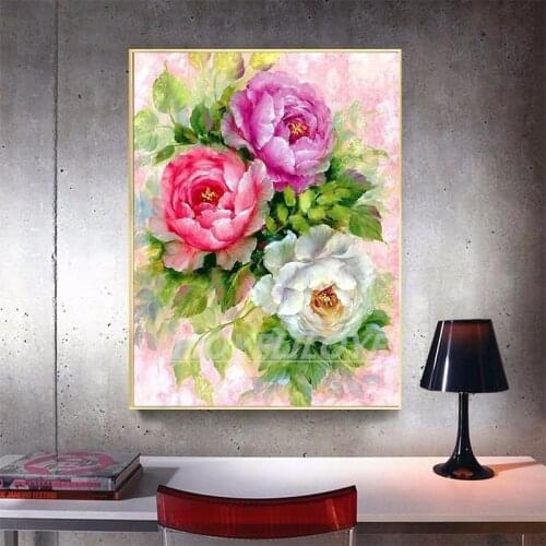 DIY Diamond Embroidery Diamond Painting Colorful Rose Cross Stitch Diamond Mosaic Picture Of Rhinestones By Numbers Decor TY351