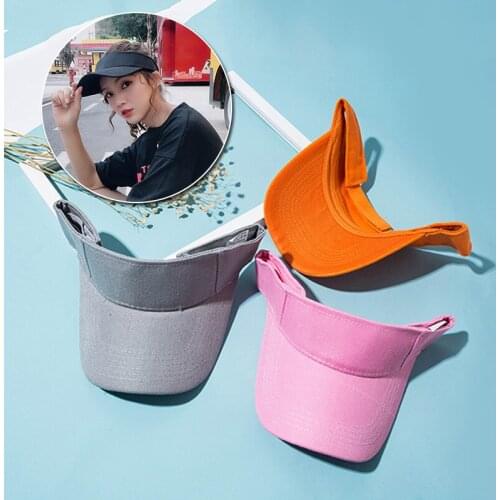 1PC Sun Visor Solid Color Empty top Baseball Cap For Women Men Fashion Adjustable Summer Cap UV Protection Outdoor Supplies
