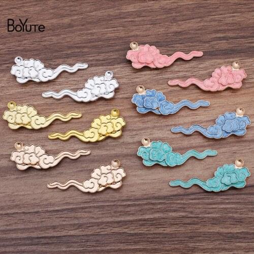 BoYuTe (5 Pairs/Lot) 20*57MM Dripping Oil Clouds Materials with 4 Loops at Back Handmade DIY Alloy Jewelry Accessories