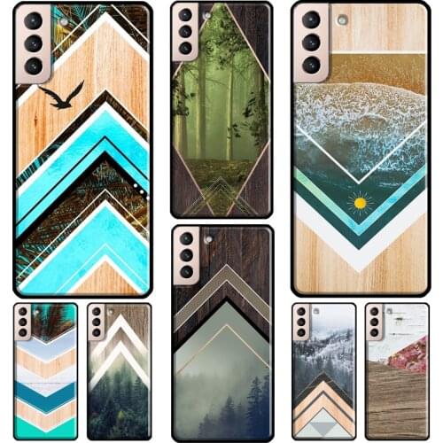 Forest Geometry Wood Nature Cover For Samsung Galaxy S20 FE S8 S9 S10 Plus Note 9 10 Note 20 Ultra S21 Phone Case