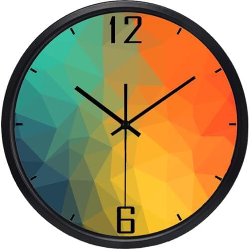 Colorful Lingge New Quartz Wall Clock Modern Design Silent Living Room Clock Home Decor