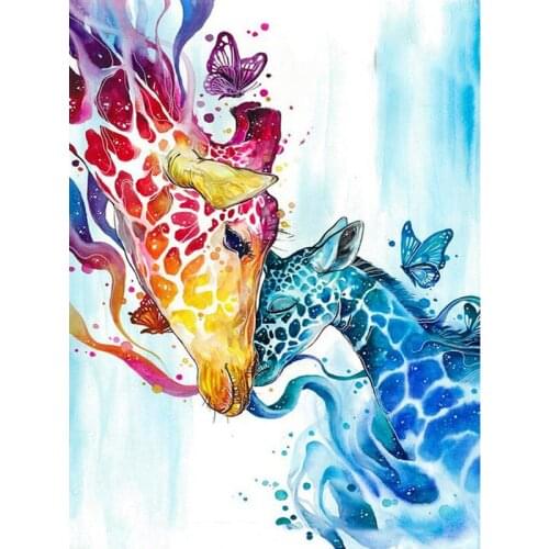 DIY Painting By Numbers Giraffes Kit Coloring By Numbers Animal 40x50cm Wall Art Picture Acrylic Canvas Paintings Home Decor