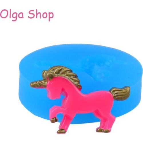 DYL404 24.4mm Unicorn Flexible Silicone Mold - Animal Mold Sugarcraft Cake Topper, Fondant, Resin Jewelry Making, Gum Paste Mold