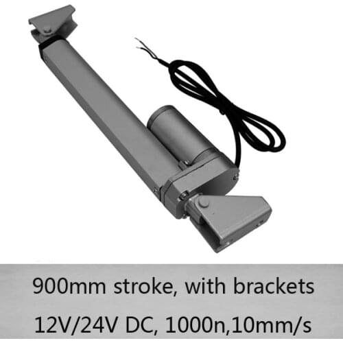 1000N/100KGS load dc 12v electric waterproof linear actuator 900mm stroke for tv lift with mounting brackets