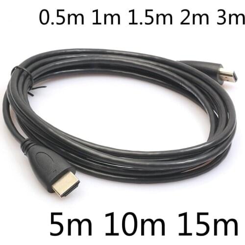 100pcs/lot HDMI Cable 0.5m 1m 1.5m 2m 3m 5m 10m 15m long Male to Male Gold Plated HDMI 1.4V 1080P 3D for PS3 HD LCD TV computer