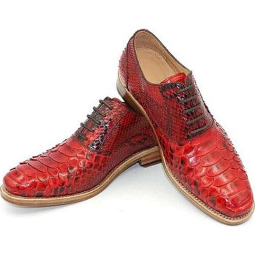 Hubu import new Python skin Men shoes Pure manual men shoes python leather men shoes High-grade shoes new