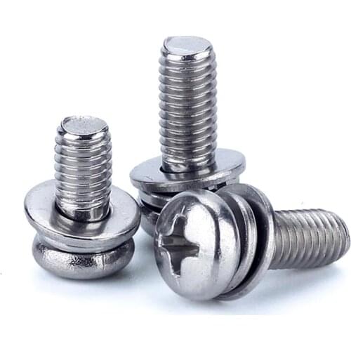 M1.6 M2 M2.5 M3 M4 M5 M6 Cross Recess Pan Head Screw Double Washers Assembly ,304 Stainless Steel Phillips Micro Screw ,A021