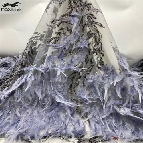 Madison African Handmade Bead Lace Fabrics 2021 High Quality 3D Feather Lace French Lace Fabric For Wedding Dress