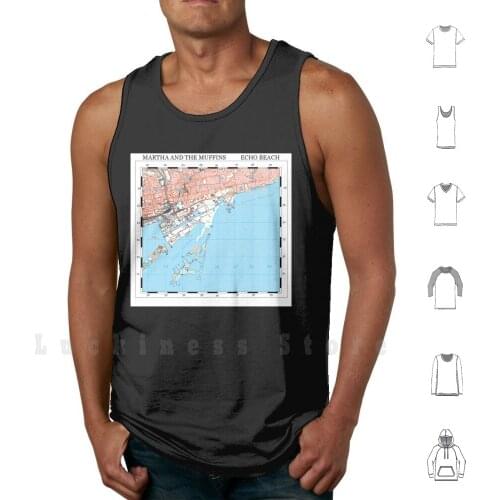 Martha And The Muffins Tank Tops Vest Sleeveless Martha And The Muffins Martha Muffins Echo Beach Map Punk New Wave