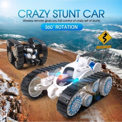 Chiger tumbling Wheels Flip Stunt Car Model RC 20min action time Remote Control Tank battle Stunt Car with LED Kid Toy