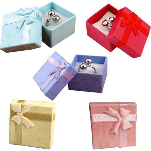 48pcs Fashion Jewelry Box,Random colors Rings,Earrings,Pendant Box 4*4*3 Xmas Wedding Party Gift Favor Packaging Box for Jewelry