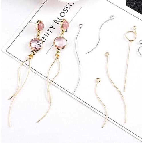 Fashion Dangle Hanging Rhinestone Long Drop Earrings Ear Line For Women Simple Wave Chain Tassel Earring Jewelry